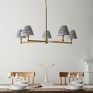 Santiago & Ripple 16cm Pearl grey shade 5Lt Pendant - Comet Lighting
