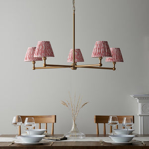 Santiago & Ripple 16cm Coral pink shade 5Lt Pendant - Comet Lighting