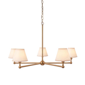 Santiago & Ivy 16cm Vintage white shade 5Lt Pendant - Comet Lighting