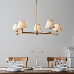 Santiago & Ivy 16cm Vintage white shade 5Lt Pendant - Comet Lighting