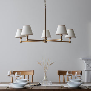 Santiago & Ivy 16cm Vintage white shade 5Lt Pendant - Comet Lighting