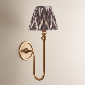 Santiago & Zigzag 16cm Pearl grey shade Wall Light - Comet Lighting