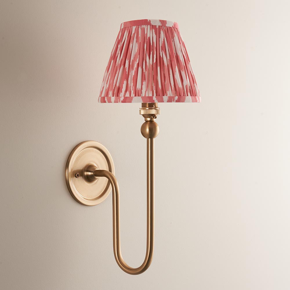 Santiago & Ikat 16cm Coral pink shade Wall Light - Comet Lighting