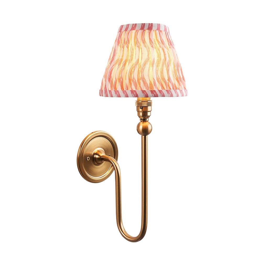 Santiago & Ripple 16cm Coral pink shade Wall Light