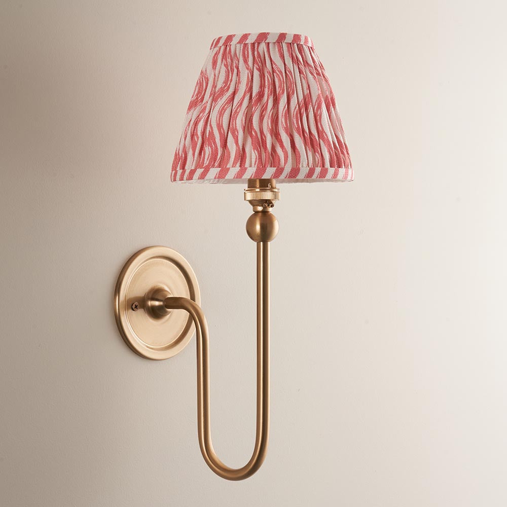 Santiago & Ripple 16cm Coral pink shade Wall Light - Comet Lighting