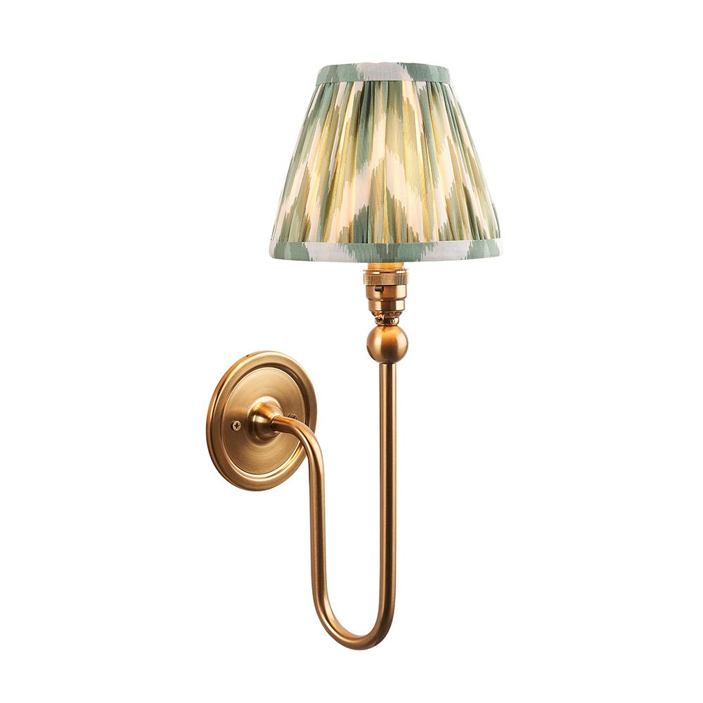 Santiago & Zigzag 16cm Cotswold green shade Wall Light - Comet Lighting