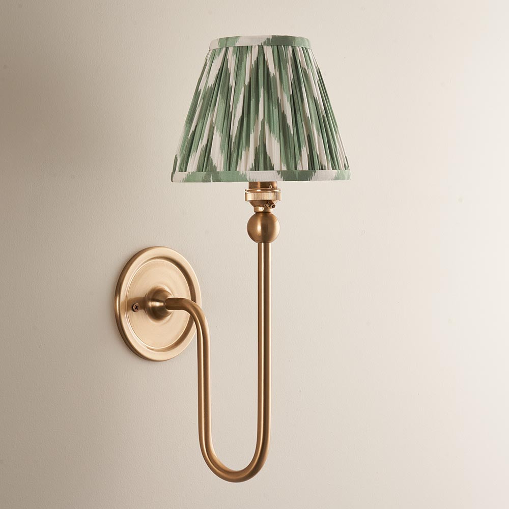 Santiago & Zigzag 16cm Cotswold green shade Wall Light