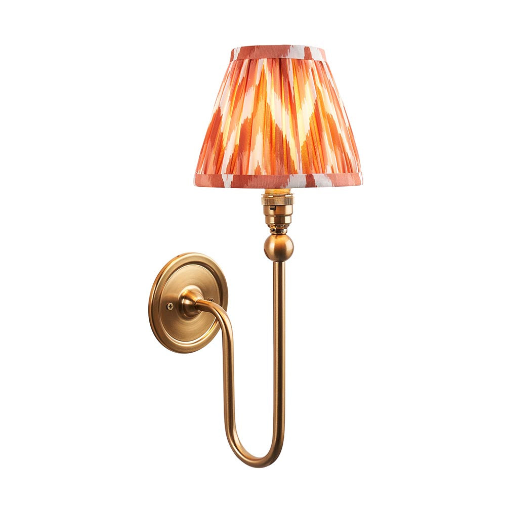 Santiago & Zigzag 16cm Apricot orange shade Wall Light - Comet Lighting