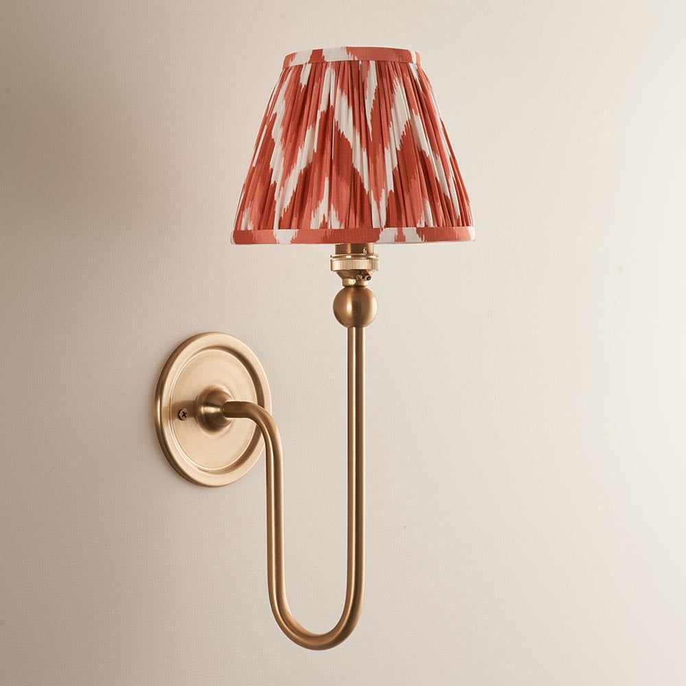 Santiago & Zigzag 16cm Apricot orange shade Wall Light