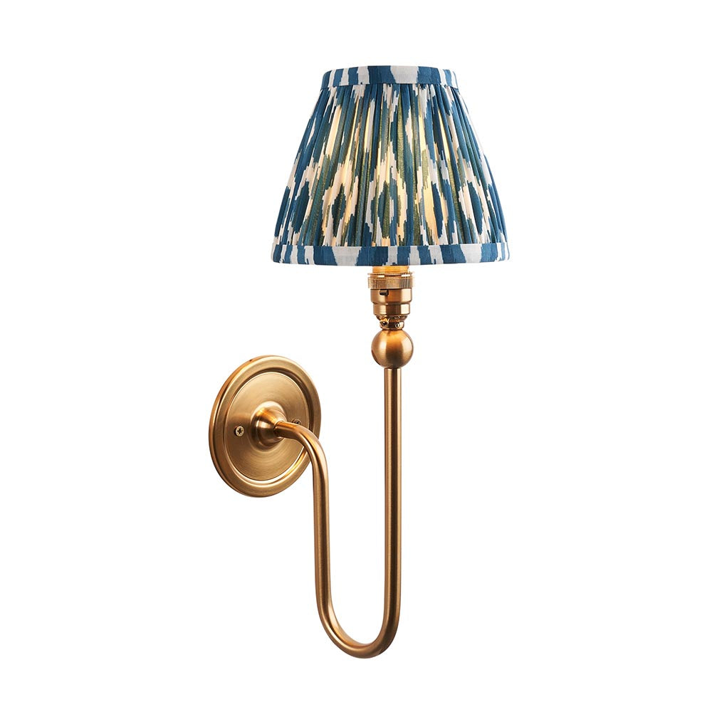 Santiago & Ikat 16cm Marlin blue shade Wall Light - Comet Lighting