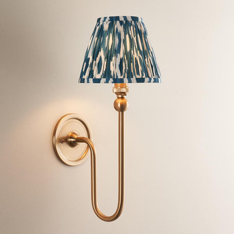 Santiago & Ikat 16cm Marlin blue shade Wall Light - Comet Lighting