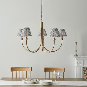 Santiago & Leaf 16cm Pearl grey shade 5Lt classic pendant - Comet Lighting