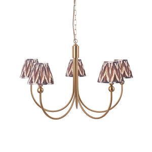 Santiago & Zigzag 16cm Pearl grey shade 5Lt classic pendant - Comet Lighting