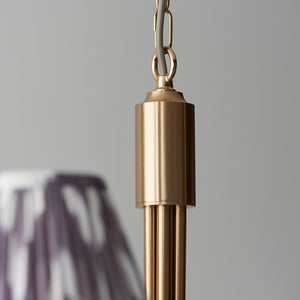 Santiago & Zigzag 16cm Pearl grey shade 5Lt classic pendant - Comet Lighting