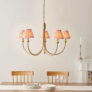 Santiago & Ikat 16cm Coral pink shade 5Lt classic pendant - Comet Lighting
