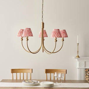 Santiago & Ikat 16cm Coral pink shade 5Lt classic pendant - Comet Lighting