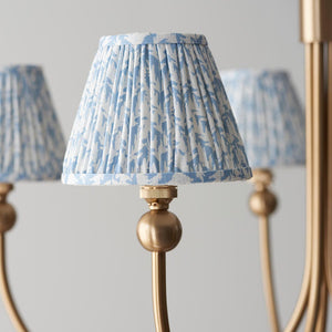 Santiago & Leaf 16cm Shell bay blue shade 5Lt classic pendant - Comet Lighting