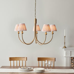 Santiago & Leaf 16cm Peachy keen shade 5Lt classic pendant - Comet Lighting