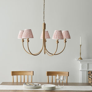 Santiago & Leaf 16cm Peachy keen shade 5Lt classic pendant - Comet Lighting