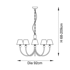 Santiago & Ripple 16cm Pearl grey shade 5Lt classic pendant - Comet Lighting