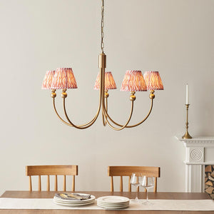 Santiago & Ripple 16cm Coral pink shade 5Lt classic pendant - Comet Lighting