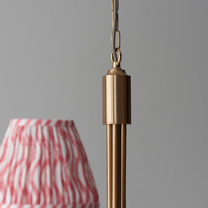 Santiago & Ripple 16cm Coral pink shade 5Lt classic pendant - Comet Lighting