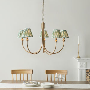 Santiago & Zigzag 16cm Cotswold green shade 5Lt classic pendant - Comet Lighting