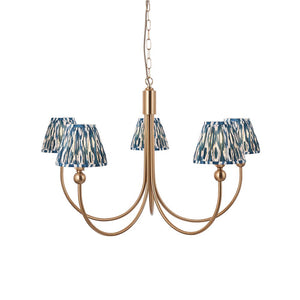 Santiago & Ikat 16cm Marlin blue shade 5Lt classic Fabric Pendant Light