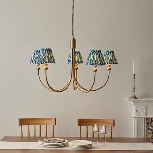 Santiago & Ikat 16cm Marlin blue shade 5Lt classic Fabric Pendant Light