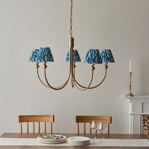 Santiago & Ikat 16cm Marlin blue shade 5Lt classic Fabric Pendant Light