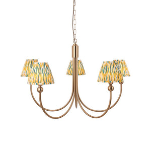 Santiago & Ikat 16cm Yellow & jade shade 5Lt classic Fabric Pendant Light