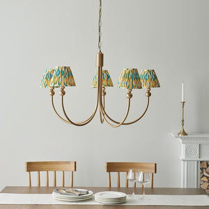 Santiago & Ikat 16cm Yellow & jade shade 5Lt classic Fabric Pendant Light