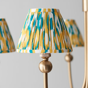 Santiago & Ikat 16cm Yellow & jade shade 5Lt classic Fabric Pendant Light