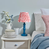 Wooden Blue Bibury & Ikat 20cm Coral pink shade