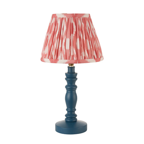 Wooden Blue Bibury & Ikat 20cm Coral pink shade