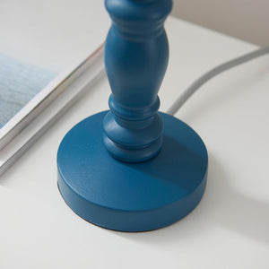 Wooden Blue Bibury & Ikat 20cm Marlin blue shade - Comet Lighting