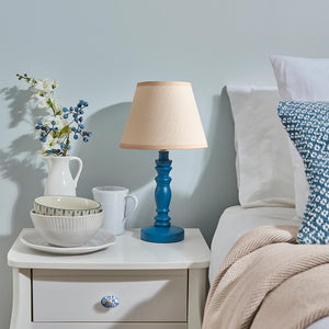 Wooden Blue Bibury & Ivy 20cm Vintage white shade - Comet Lighting