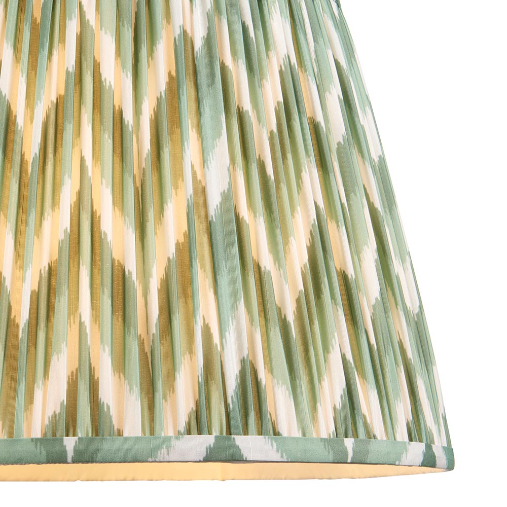 Eltham & Zigzag 40cm Cotswold green shade Pendant - Comet Lighting