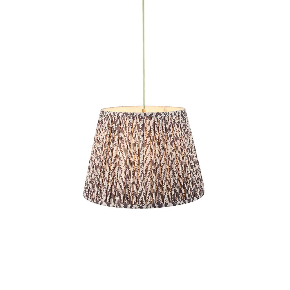 Eltham & Leaf 40cm Pearl grey shade Pendant - Comet Lighting
