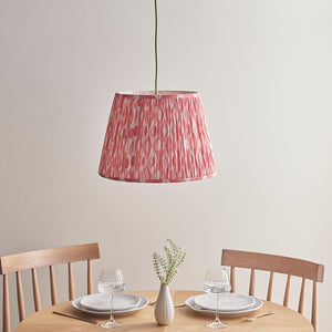 Eltham & Ikat 40cm Coral pink shade Pendant - Comet Lighting