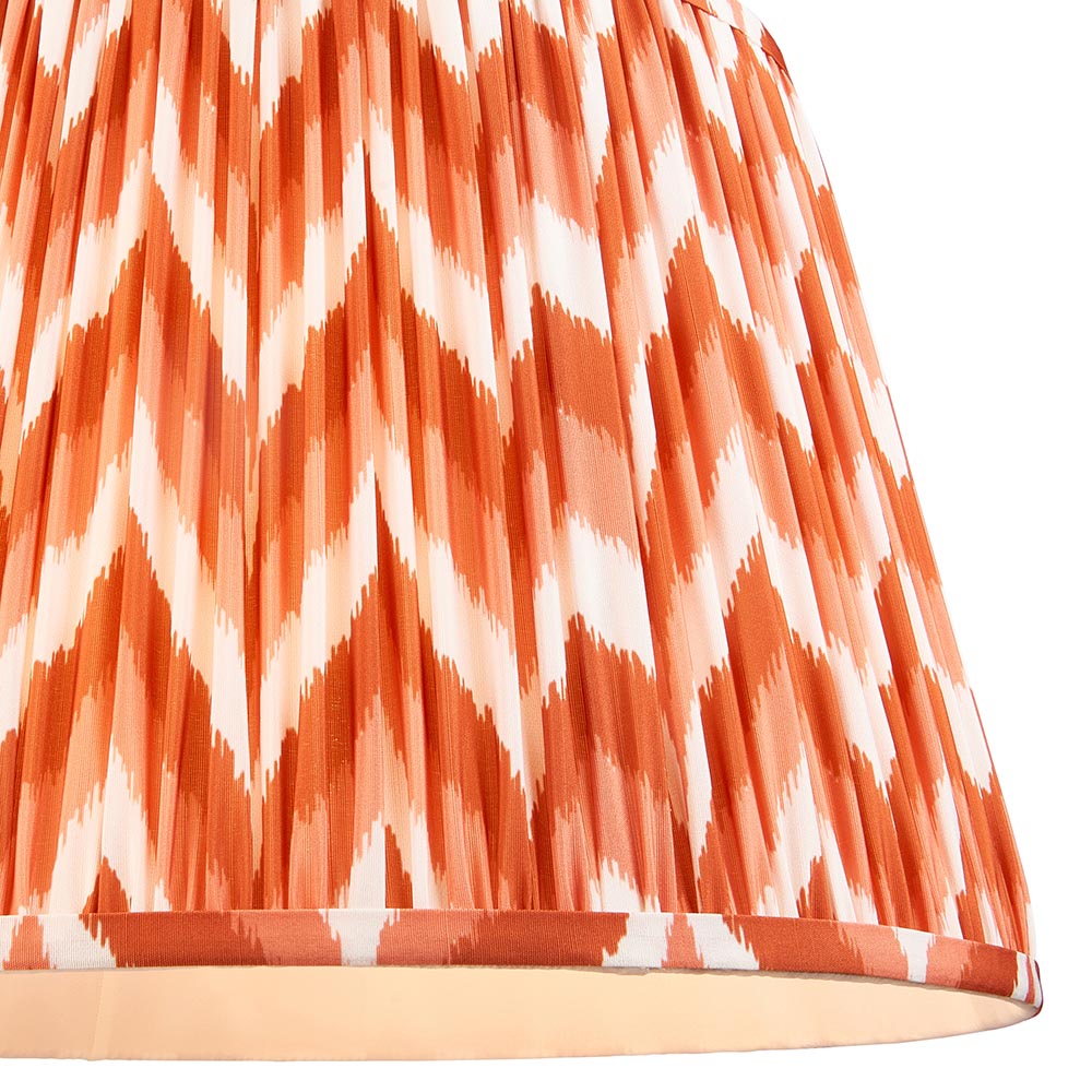 Eltham & Zigzag 40cm Apricot orange shade Pendant - Comet Lighting
