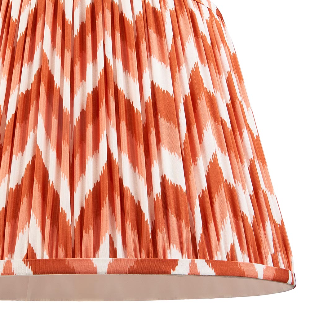 Eltham & Zigzag 40cm Apricot orange shade Pendant - Comet Lighting