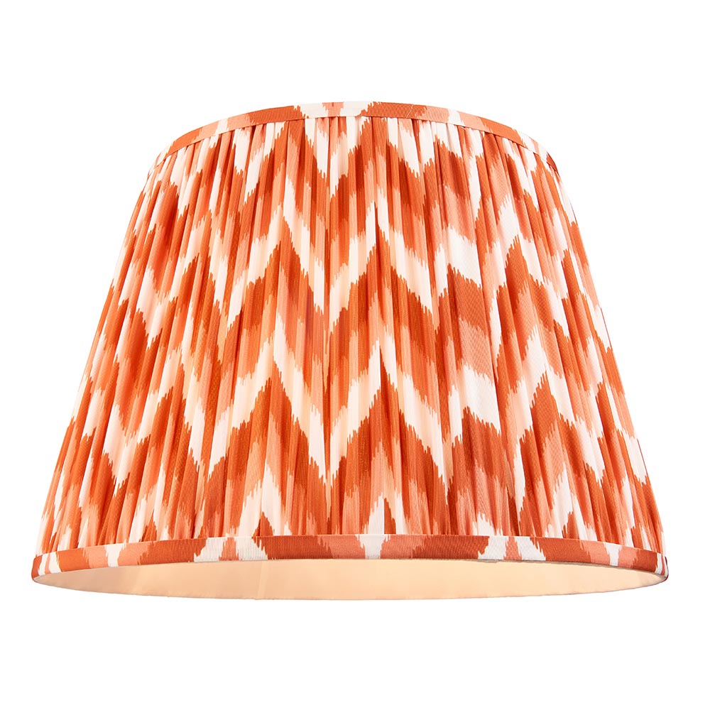 Eltham & Zigzag 40cm Apricot orange shade Pendant - Comet Lighting