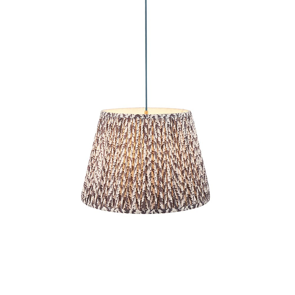Eltham & Leaf 40cm Pearl grey shade Ceiling Pendant - Comet Lighting