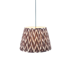Eltham & Zigzag 40cm Pearl grey shade Ceiling Pendant - Comet Lighting