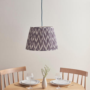 Eltham & Zigzag 40cm Pearl grey shade Ceiling Pendant - Comet Lighting