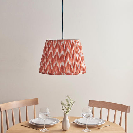 Eltham & Zigzag 40cm Apricot orange shade Ceiling Pendant - Comet Lighting