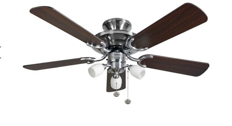Mayfair Combi 42inch Ceiling Fan with Light Stainless Steel & Dark Blades