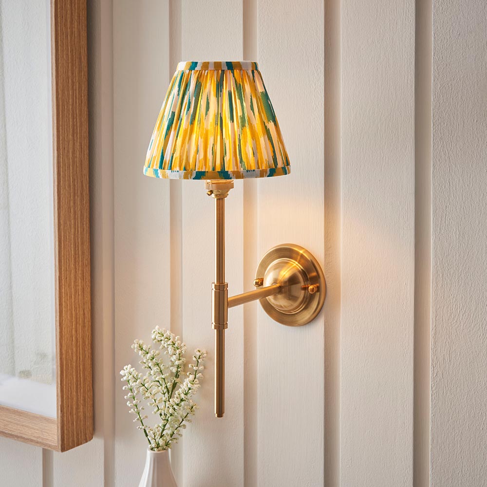 Dome T Bar & Ikat 16cm Yellow & jade shade - Comet Lighting