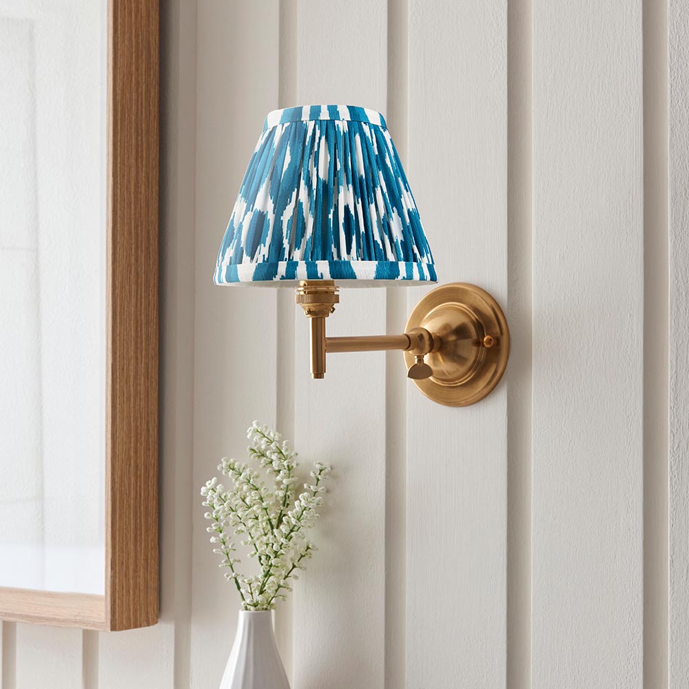 Dome Fold & Ikat 16cm Marlin blue shade - Comet Lighting